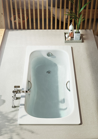 Фото: Стальная ванна 170х75 Roca Princess 2202E0000 с отверстиями для ручек Roca в каталоге